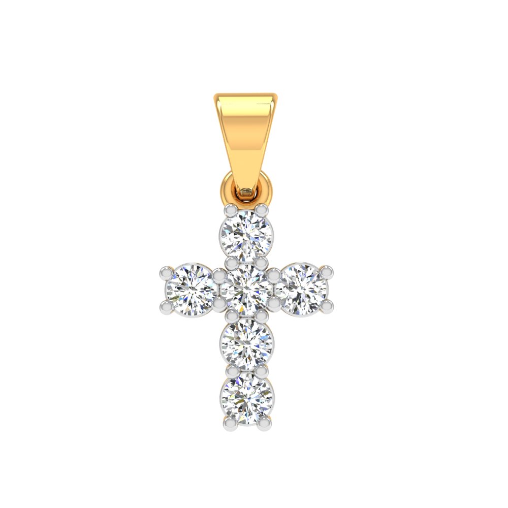 Six Diamond Regal Cross Pendant